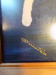 White Cat On Blue Black Background Manipulated Photograph? Original Signed Art.