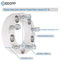 ECCPP 4PCS 1.5 inch 5 Lug 5×139.7mm Wheel Spacers 5×5.5 to 5×5.5 1/2″ Studs