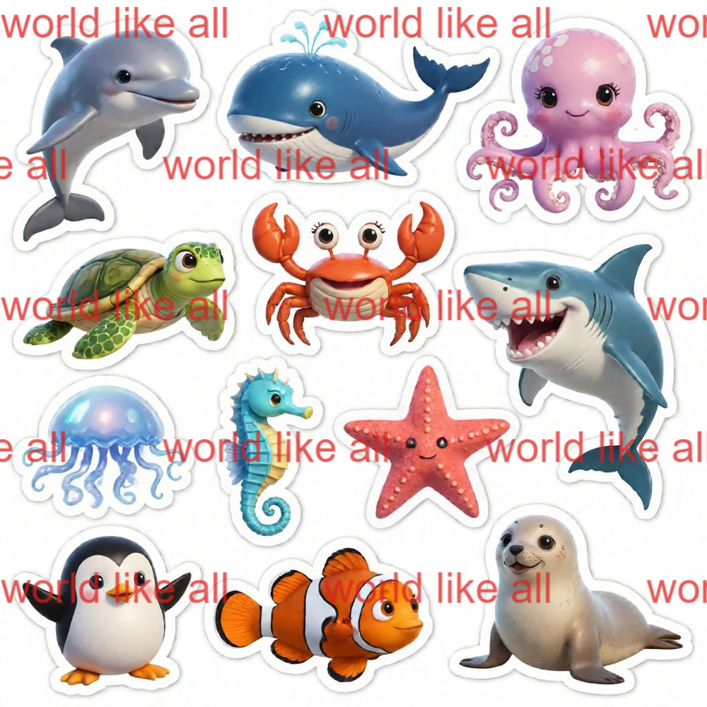 Printable Digital Stickers | Cute Cartoon Kids Sticker Bundle | 4K