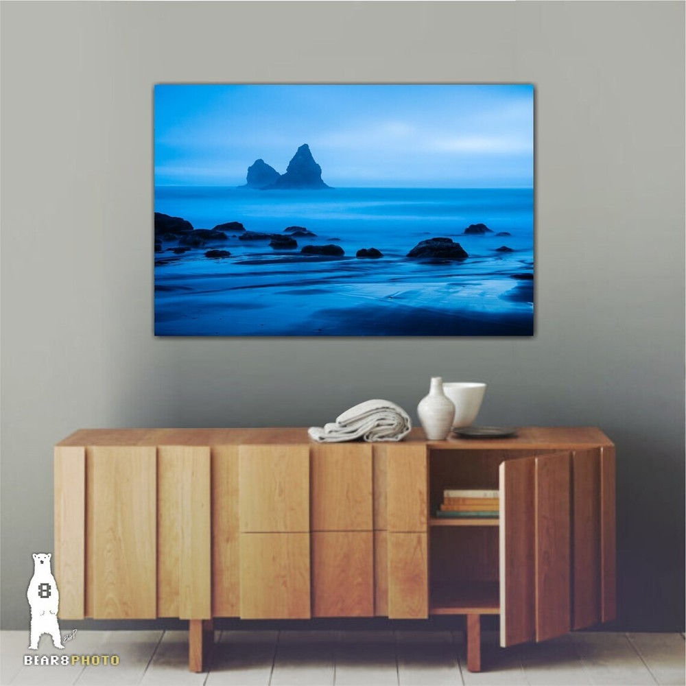 Pacific Coastal Photography Prints, Lone Ranch Beach, Minimal Blue Seascape