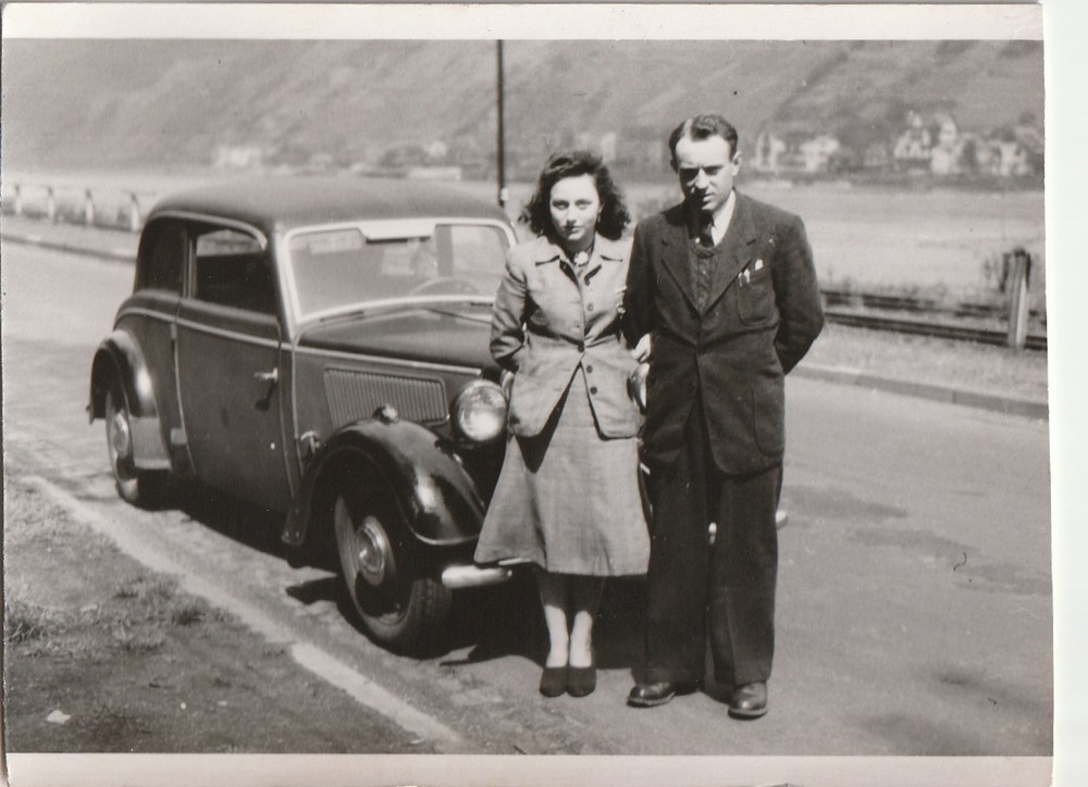Photo Postcard Pair with DKW F7 Car Vintage Passenger Car