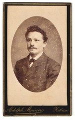 Photograph Adolph Meiner, Zittau, Hospital-St. 2, Elegant Gentleman with Swirl Bar