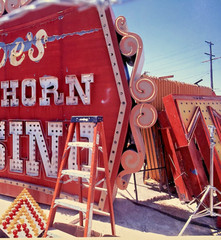 JOE’S LONGHORN CASINO NEON BONEYARD LAS VEGAS SALVAGE SCRAPYARD PHOTOGRAPH