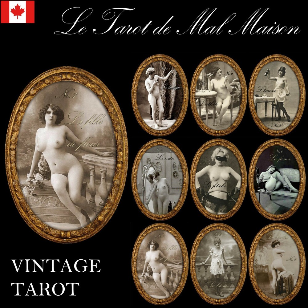antique tarot card cards deck rare erotic art vintage brothel cartomancy oracle