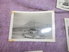1955 Buick b&w photos on family vacation cross country USA 30+