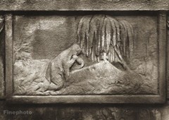 1940 Vintage Josef Sudek Tombstone Detail Religious Original Photo Gravure Art
