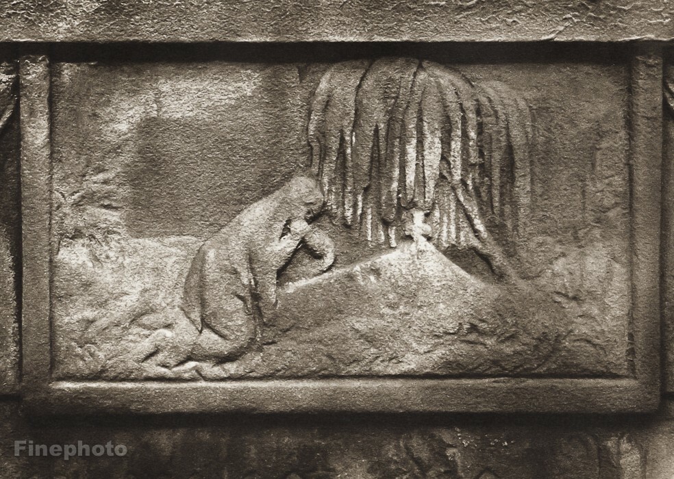 1940 Vintage Josef Sudek Tombstone Detail Religious Original Photo Gravure Art