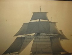 Antique CHARLES BOLLES ‘Benjamin F Packard’ SAILBOAT Sailing Gelatin PHOTOGRAPH