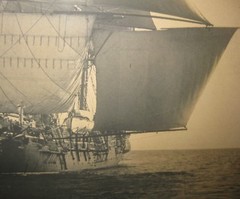 Antique CHARLES BOLLES ‘Benjamin F Packard’ SAILBOAT Sailing Gelatin PHOTOGRAPH