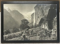 Antique GEBRUDER WEHRLI Staubbach Falls SWITZERLAND Waterfall Landscape PHOTO