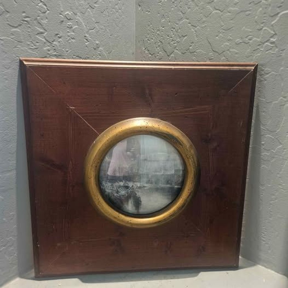 Picturesque Views Wood Framed Porthole Convex Maritime Photo JMW Turner Framed
