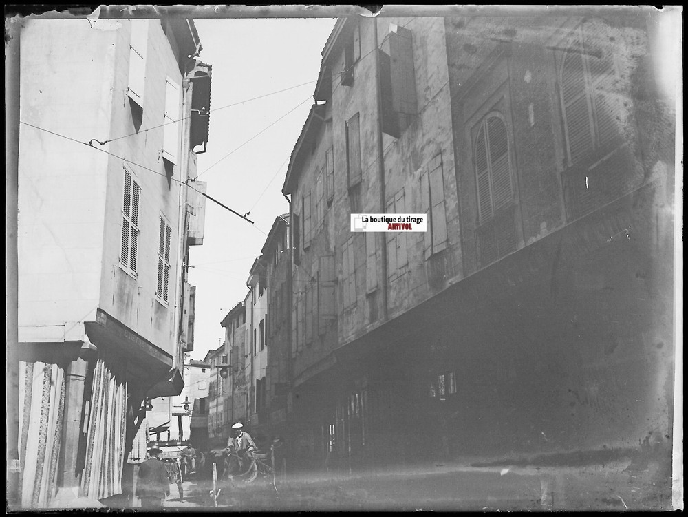 Perpignan, Rue Des Marchands, Glass Plate Photo Negative Black & White 9X12 Cm