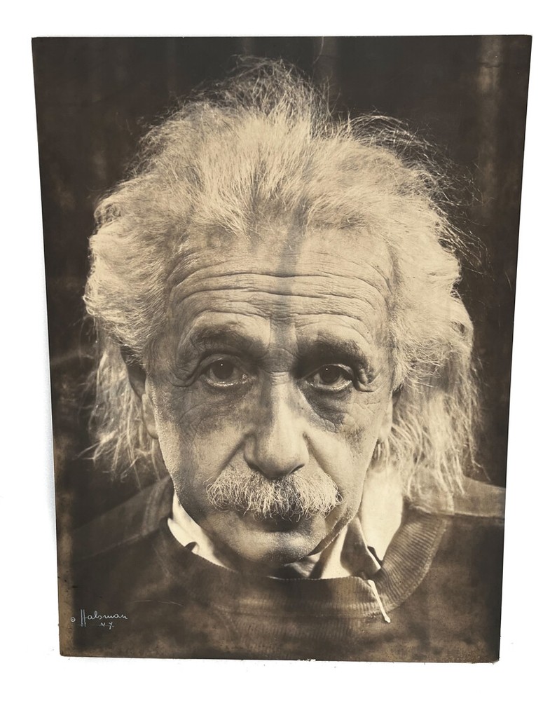 Albert Einstein Silver Gelatin Print Photograph by Philippe Halsman, Signed