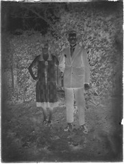 Antique Black And White Photo Glass Plate 9X12 Cm Couple