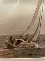Original Bo Svensson Photographic Print California Sailboat Blue Gray 14 x 11