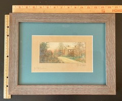 Charles R Higgins (1893-1980) The Old Farmhouse Hand Colored Platinum Photo VTG