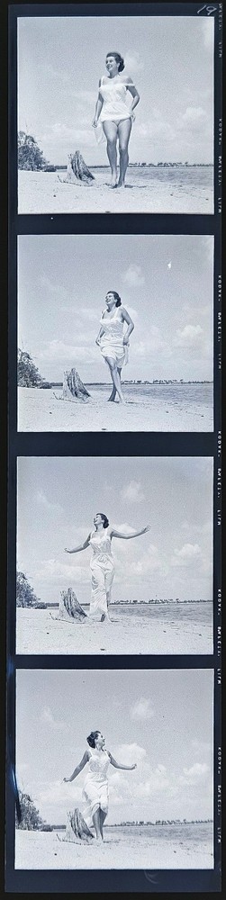 Bunny Yeager Estate Vintage Original Negative Strip of Lynn Brooks w/ Copyright