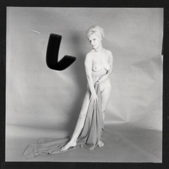 6x6cm Original Barite Photo 1960s Woman Girl Blonde 6y Nude Nude – C1-4
