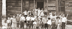 1900s School Children Photo Print – Rustic Log Schoolhouse – New Athens, OH