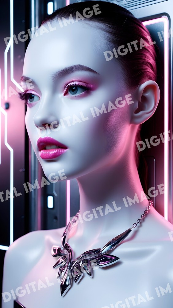 Digital Art Picture Image Photo Wallpaper Background Desktop AI Cyberpunk Woman