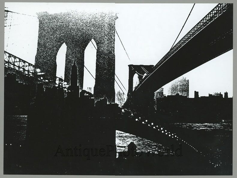 New York City Brooklyn bridge vintage photo R. Baldwin