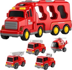 Fire Toys For 3 4 5 6 Years Old Boys Girls – 5 In 1 Carrier Truck