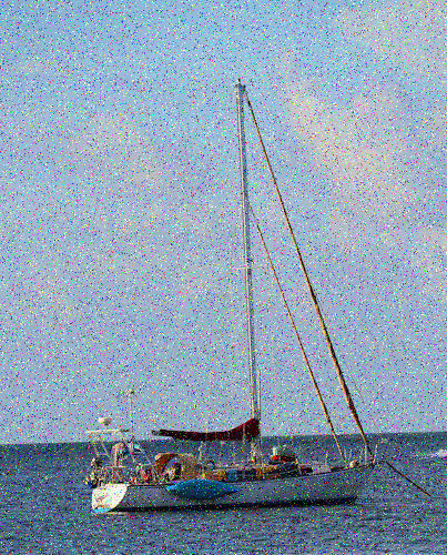 8 1/2 x 11″ HI RES COLOR PHOTO of SAILBOAT DOCKED IN HARBOR MARATHON FLORIDA