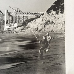 Vtg Golden Gate Bridge Construction San Francisco Photo Print Poster 35 x 24″