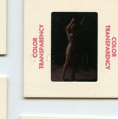 Org Camera Club Nude 1960s 35mm Slide Negative- Endowed Woman- Heels- Outdoors 1