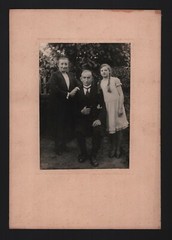 Photo Circa 1935, Family Portrait Glued to Cardboard Picture Document
