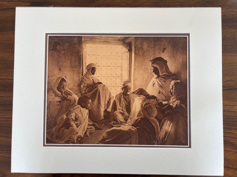 Lehnert and Landrock Antique Photo of Men Gathered Reading, Egypt