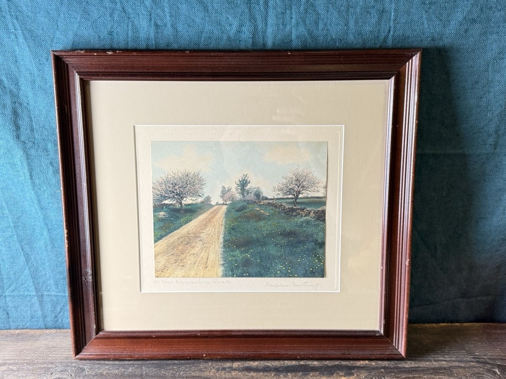 Wallace Nutting Hand-Colored Photograph A New Hampshire Road Pencil Signed
