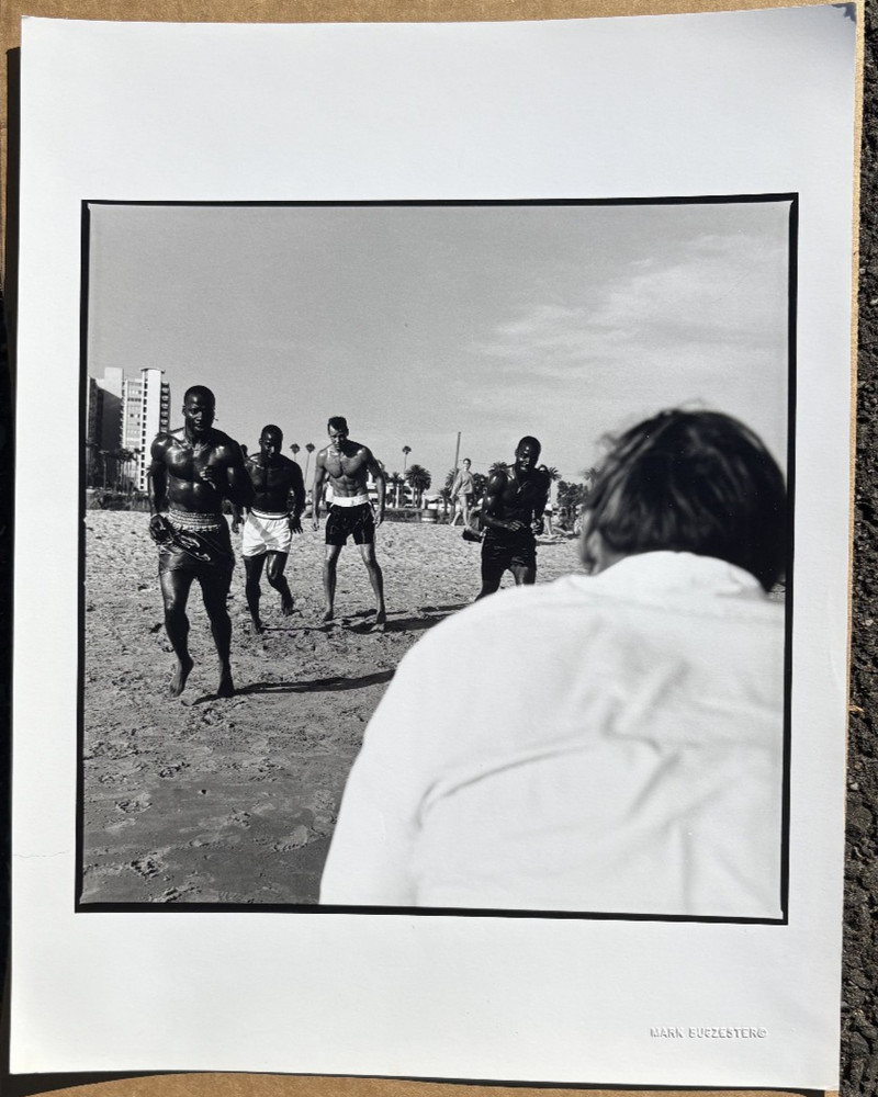 Boxers on the Beach B & W 14 x 11 Photograph-Circa 1990s-Mark Bugzester