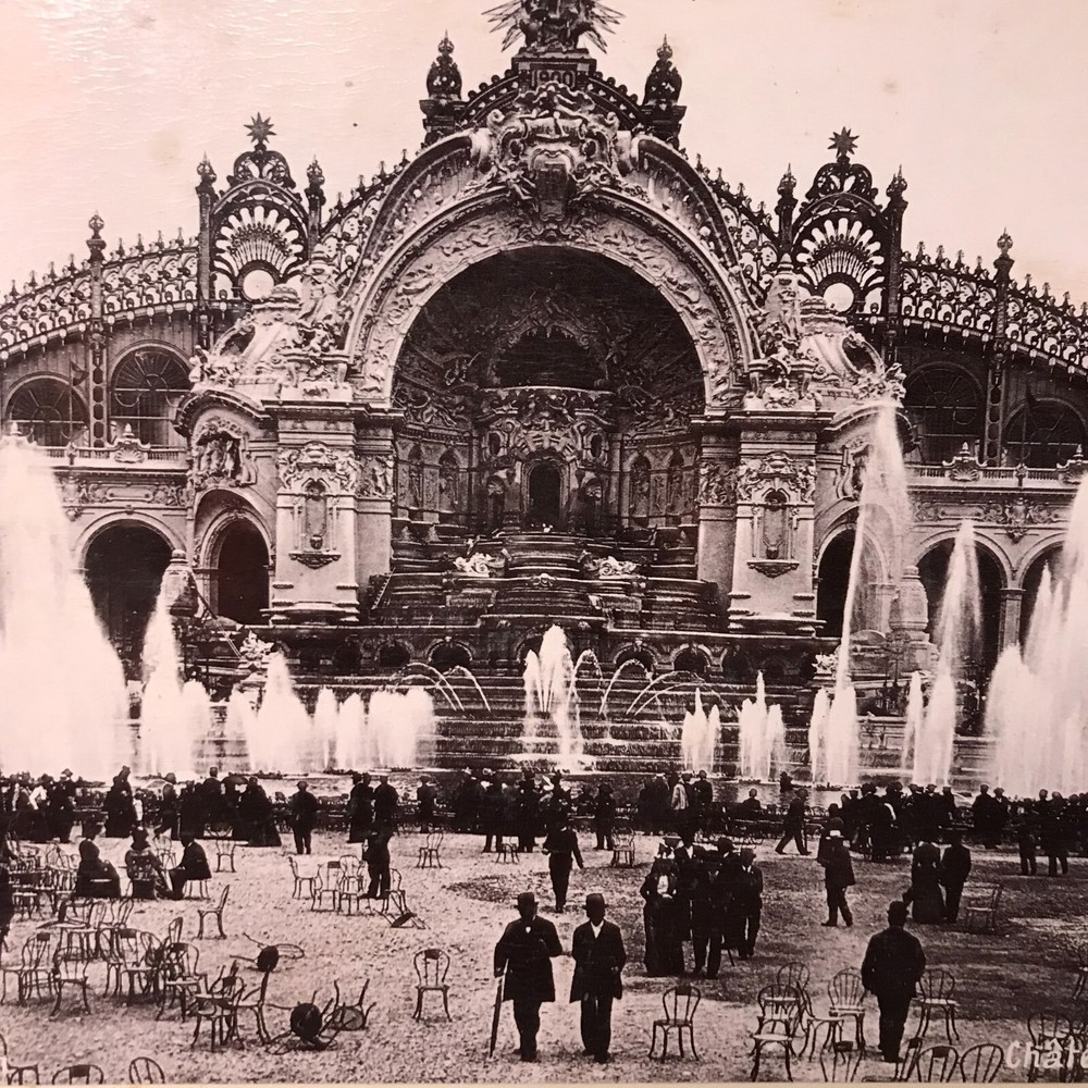 PARIS France Photo UNIVERSAL EXHIBITION 1900 CHATEAU D’EAU vintage antique μ