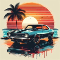 Digital Image Photo Wallpaper Background Background Desktop AI Art Classic Car 1