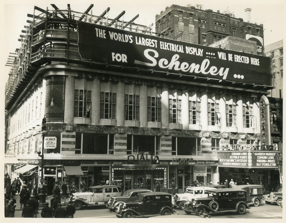 1940’s Vintage Original Photograph New York 42nd St RIALTO Bldg Schenley Banner