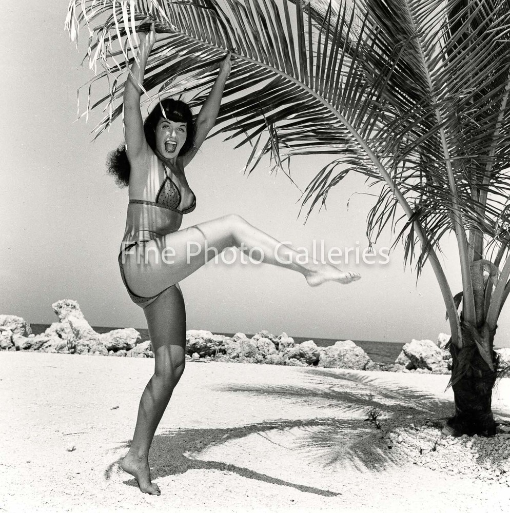 1954 Vintage BETTIE PAGE By BUNNY YEAGER Key West Original Stamped Silver Photo