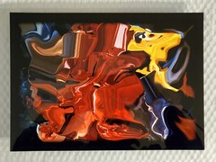 Abstract Metal Photo Color Screening, Signed & Framed 14″ x 10″~ Unusual Art!