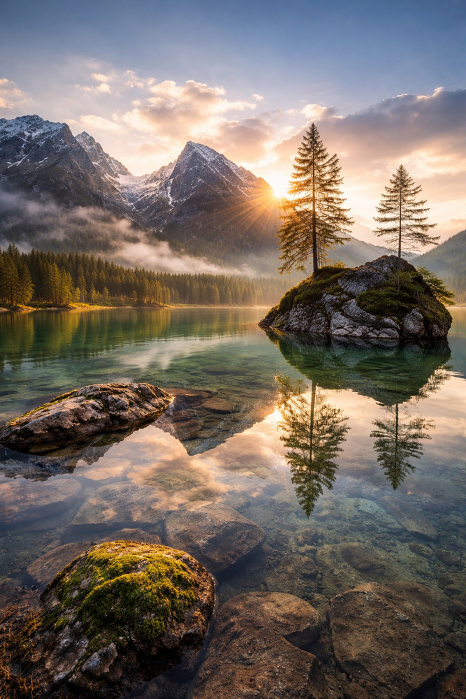 Serene Mountain Lake Photo Digital Product Wallpaper Image Picture Background