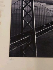 1965 Baz Signed San Francisco Bay Bridge Photograph 16″ X 20″