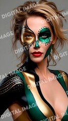 Digital Art Picture Image Photo Wallpaper Background Desktop AI Body Paint Woman