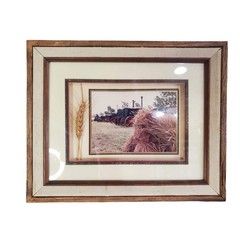 Elsie Macklin Vintage McCormick Deering Tractor Photo Wheat Shadowbox Framed Art