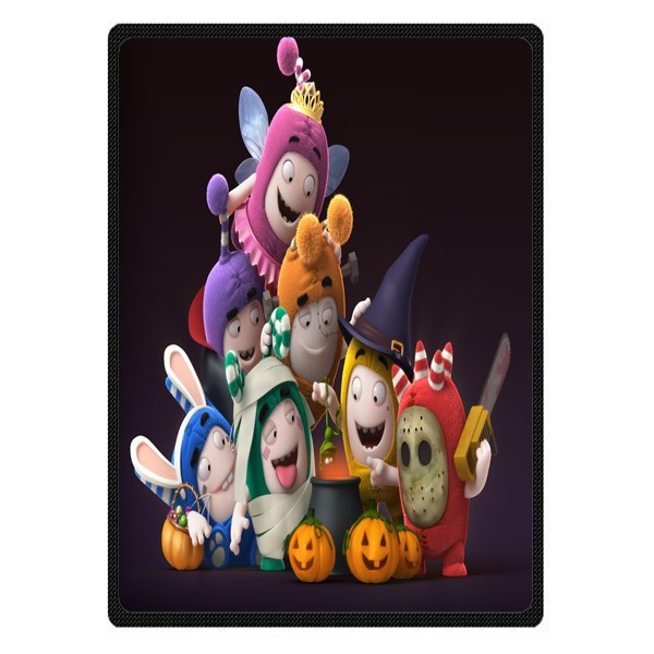 great oddbods hallowen Soft Warm Single-Side Printing Flannel Fleece Blanket