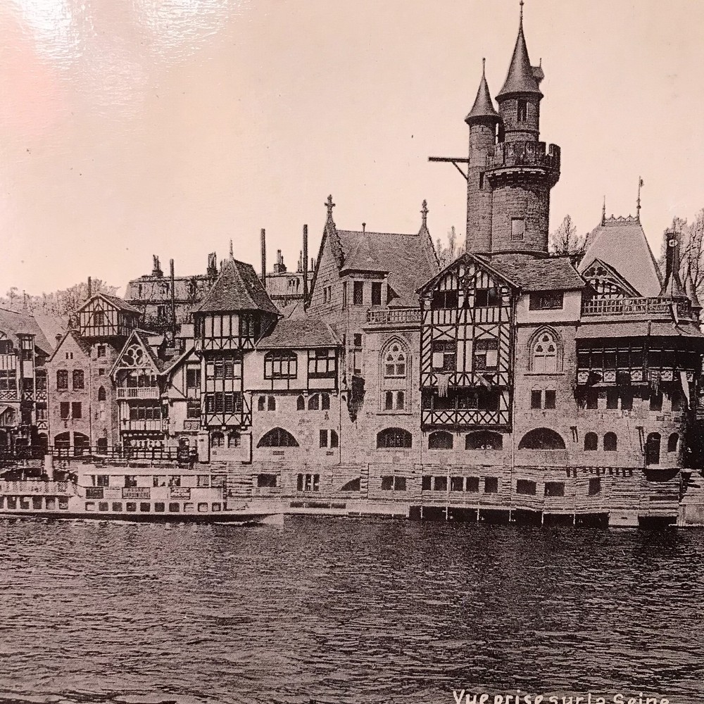 France PARIS Photo UNIVERSAL EXHIBITION 1900 view of LA SEINE vintage antique μ
