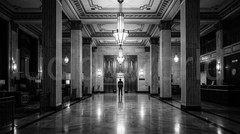 Art Deco Grand Hotel Lobby Digital Print Architecture Noir Interior Design 4K HD