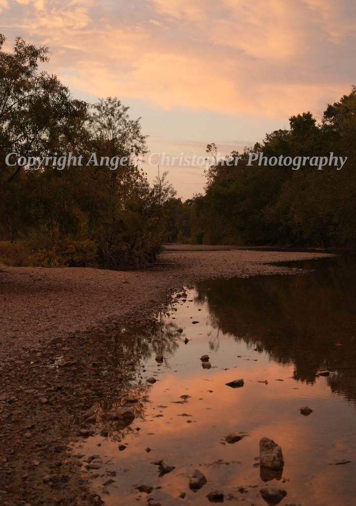Original ACEO photo fine art print 2.5×3.5″ PINK REFLECTIONS clouds sunset water