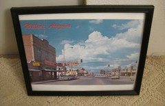 13 – WILLCOX ARIZONA FRAMED COPY OF VINTAGE EARLY PHOTO, MALEY ST & HIGHWAY 86