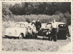 Vintage Photo People with Trabant P50 & Ford “Humpback” Taunus Car Vintage Passenger Car