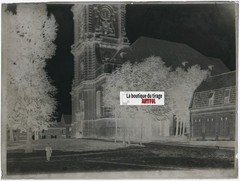 Church, Carvin, Vintage Photo Glass Plate, Black & White Negative, 9X12 Cm