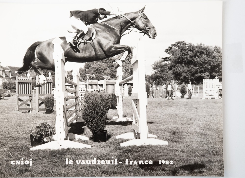 Vintage Film Photo France Equestrian Horse Show Jumping 18X24cm 1970